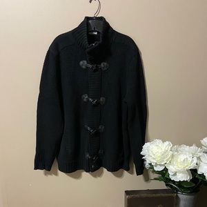 Express Mens cable knit sweater zip toggle